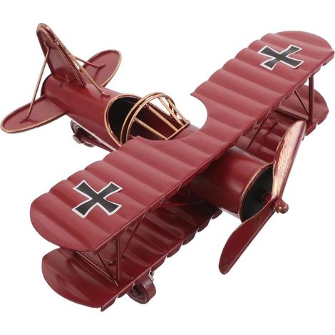 Retro-Doppeldecker-Metallmodell-Flugzeugfigur zur Dekoration (1/5)