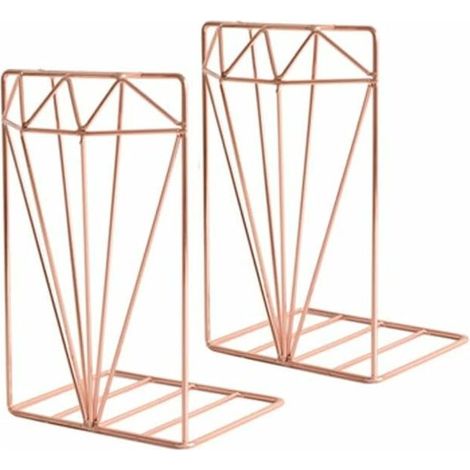 Serre-livres, Serre-livres for étagères Serre-livres simples en fer forgé Personnalité de bureau Serre-livres créatifs Ornements École Rangement de bureau(2Pcs)
