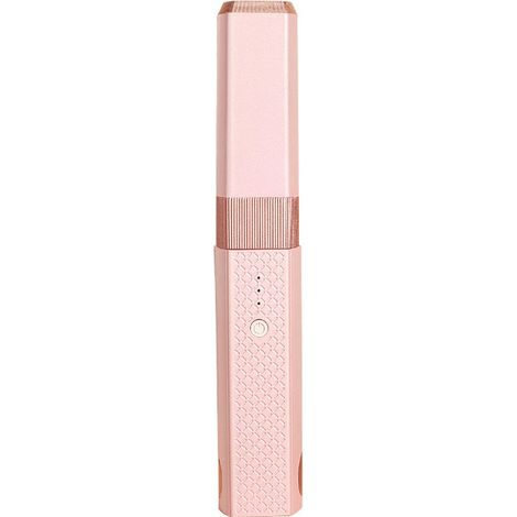 Longziming - Mini lisseur et boucleur sans fil 2 en 1 - Appareil de coiffure sans fil - Chauffe rapide - Protège les cheveux des dommages - Appareil de coiffure de voyage - Compact et portable - Rose (1/5)