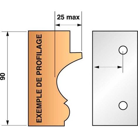 JEU DE 2 FERS BRUTS N°299 POUR P.O. HT.90MM - 955.299 - LEMAN
