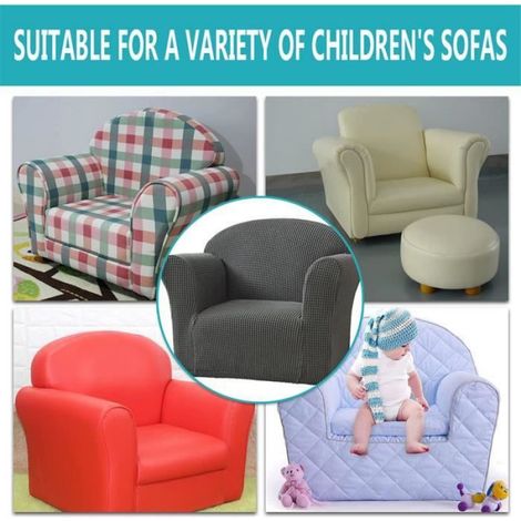 Housse De Canapé pour Enfants Extensibles Fauteuil d'enfant Doux, Housse De Protection De Meubles pour Canapé De Bébé,Gris foncé (1/4)