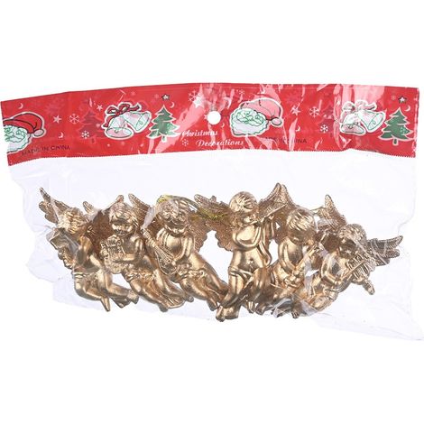 Weihnachtlicher 3D-Engelanhänger aus Gold und Silber, europäischer Amor-Anhänger, barocke, luxuriöse Weihnachtsbaum-Dekoration