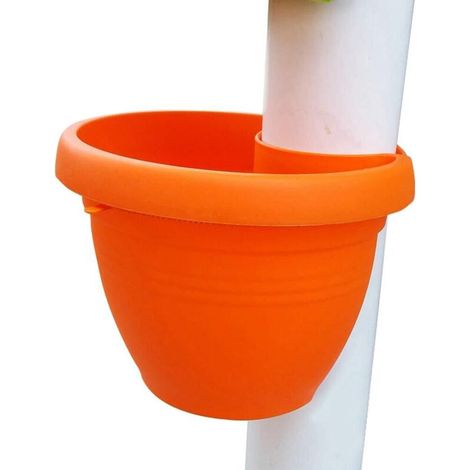 Pot de Fleur de Jardin de Bec Verseur, Beau Jardinières de Jardin Accrochant Le Support Vertical de Pot de Fleur de Tuyau de Vidange de Jardinière (Orange) (1/5)