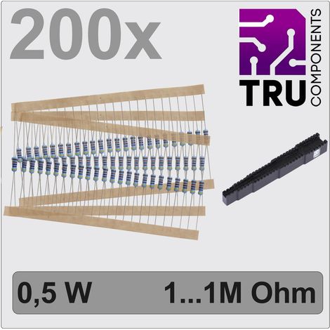TRU COMPONENTS TC-12888472 T22P081 Metallschicht-Widerstand Sortiment  axial bedrahtet  0.5 W 1 % 20