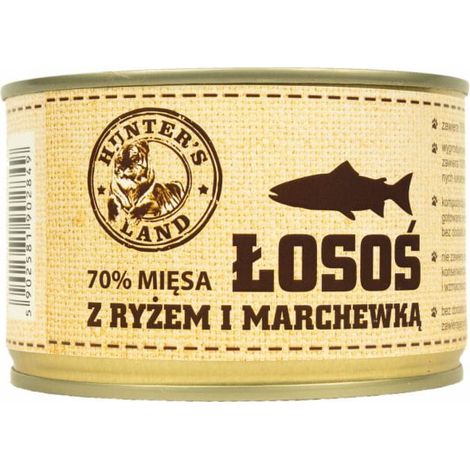 Saumon Hunter's Land avec riz et carottes, 70 % de chair, 410 g
