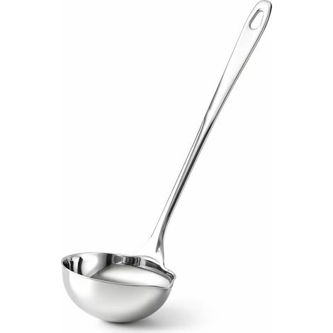Louche à Soupe de Cuisine Inox avec Double Bec Verseur, Cuillère à Sauce pour Gauchers et Droitiers, Louche à Sauce pour Servir, Ustensiles de Cuisine, Ustensile Acier Inoxydable pour Crêpe (1/5)