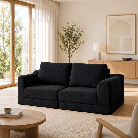 BATDTECH - Sofá cama plegable convertible en color negro, sillón multifuncional con espuma viscoelástica y soporte lumbar para salón, dormitorio y espacios pequeños (1/5)