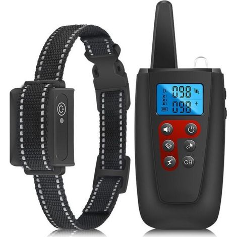 2-in-1 Dog Training Collar, 1000 Meter Range - Anti-Bark Collar with Remote Control Receiver, IP67 Waterproof and Rechargeable (1/4)
