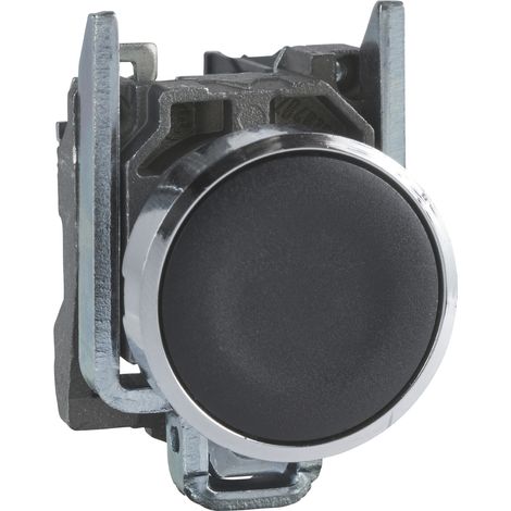 bouton poussoir - affleurant - 1o - d=22 - noir - harmony xb4 - schneider electric xb4ba22