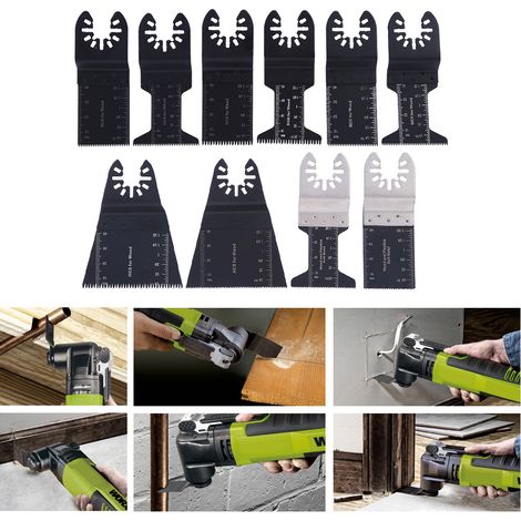 10 Stück Universal-Sägeblätter für oszillierende Multifunktionswerkzeuge aus hochkohlenstoffhaltigem Stahl zum Schneiden von Holz und Weichmetallen (1/5)