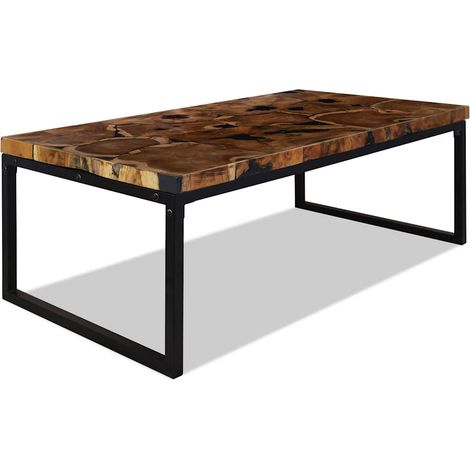 Maison Exclusive - Couchtisch Teak Harz 110x60x40 cm (1/5)