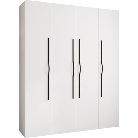 Armario Hartford 564, Blanco, 246x200x52cm, Puertas de armario: Con bisagras, Número de estantes: 12 (1/5)