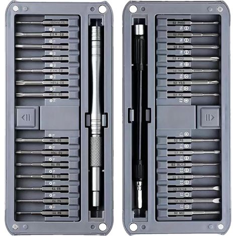 Kit Tournevis Électrique Design de précision 30 en 1 Outil de Tournevis pour Réparations Domestiques et Bricolage Sans Fil Lampe LED Arrière Étui Rangement Meubles Électronique (1/5)