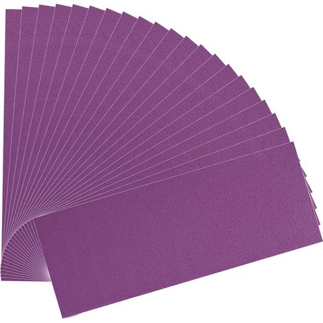 21 Pièces Papier de verre 220 Grain Papier abrasif eau/sec 93x230mm Utilisé pour polir le métal,le bois,les(Violet) (1/5)