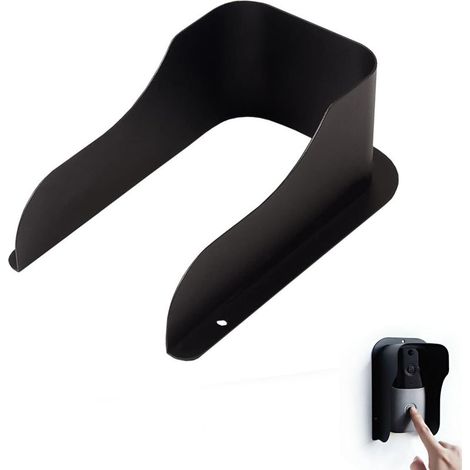 Housses de pluie pour sonnette, Boîte de Protection Solaire pour Sonnette Extérieure, Housse de Pluie pour Prise En Métal pour caméras, sonnette et interphone, Noir (1/4)