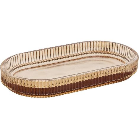 Plateau de Salle de Bain en Verre "Solis" 18cm Ambre (1/3)