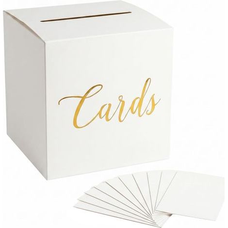 Coffret de cartes de mariage avec 10 cartes de voeux Coffret de mariage pour argent et cartes Élégant pour anniversaires, jubilés, fêtes et décoration de soirée Coffret de collecte sûr (1/5)