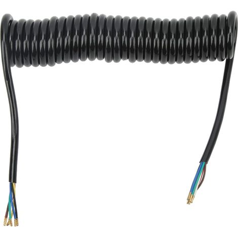 Câble spiralé remorque 4m 7 Coeurs 20AWG Rallonge électrique camping-car caravane, gaine polyuréthane cuivre 7 couleurs, pour remorque utilitaire bateau (1/5)