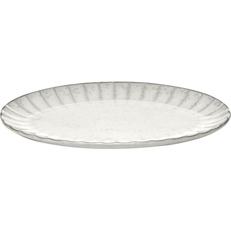 SERAX Inku Teller oval L Inku White, Länge: 300 mm, Breite: 210 mm
