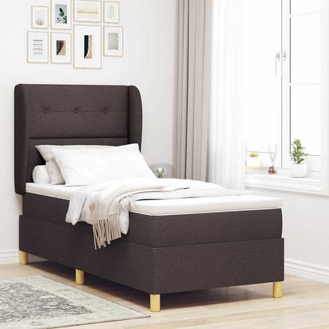 Boxspringbett mit Matratze Dunkelbraun 200 x 80 cm Stoff (1/5)