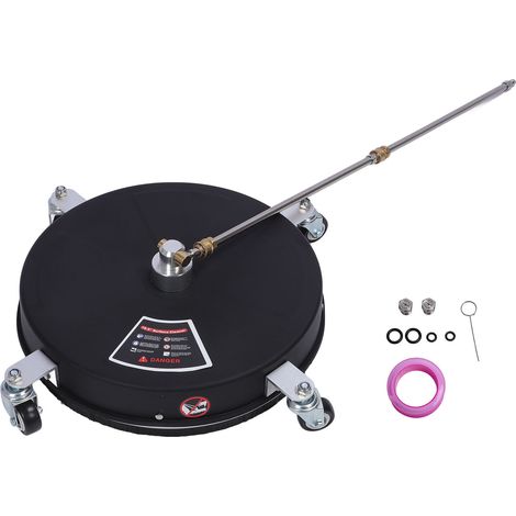 Nettoyeur de surfaces 16,5 pouces ABS acier inoxydable raccord 1/4 pouce, nettoyeur haute pression 4500 psi avec 4 roues pour sols, murs et véhicules (1/5)