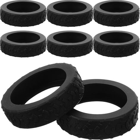8 Pièces Protections de Roulettes en Silicone pour Valise, Housses de Roulettes pour Bagages, Noir, du Bruit, Faciles à Utiliser, pour Roues de Valise et Bagages de Voyage (1/5)