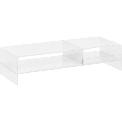 CHICFURN Supporto monitor trasparente 50,8 x 19 x 12 cm in acrilico, 2 livelli (1/5)