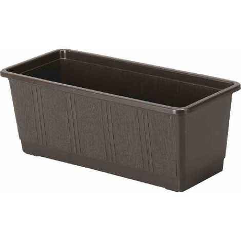 Geli Balkonkasten STANDARD Braun mit Holzstruktur 40 cm - Kunststoff