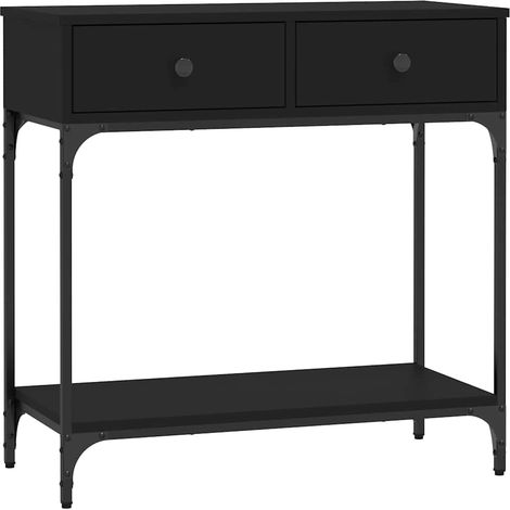 Table console noir 75x34,5x75 cm bois d'ingénierie vidaXL