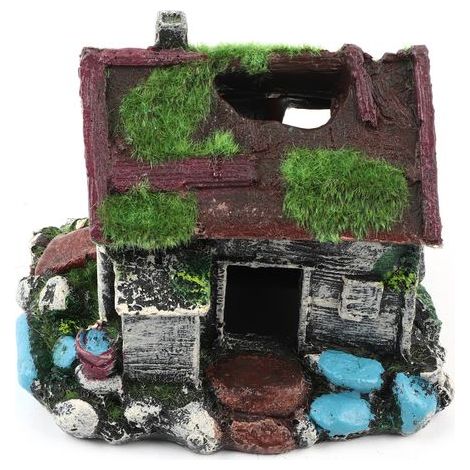 Aquarium aménagement paysager résine poissons cache maison grotte avec mousse pour ornement d'aquarium (1/5)