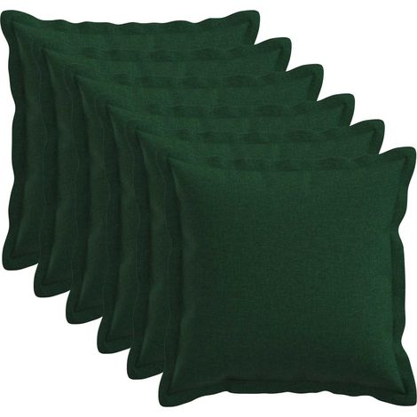 Housse de coussin 6 pcs HOUTEN Vert foncé 45 x 45 cm vidaXL