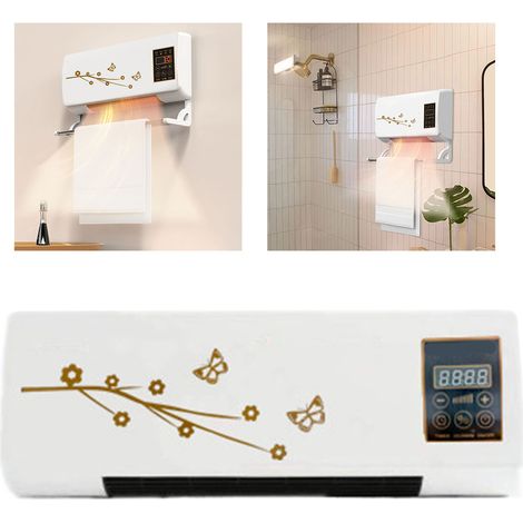 Radiateur mural avec télécommande et affichage numérique pour bureau garage maison (1/4)