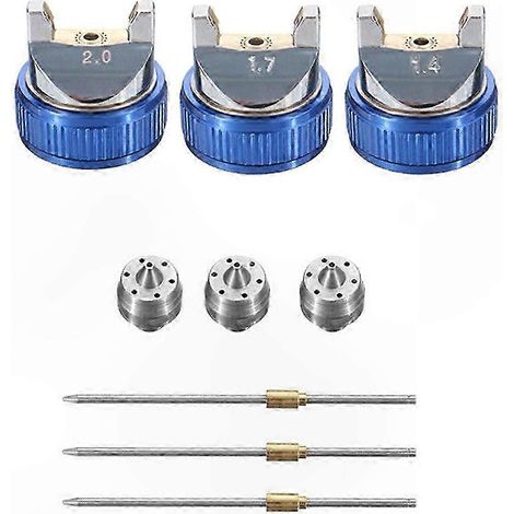 Kit de pistolet à peinture HVLP à gravité, buses 1.4/1.7/2.0mm pour applications de peinture et revêtement (1/5)