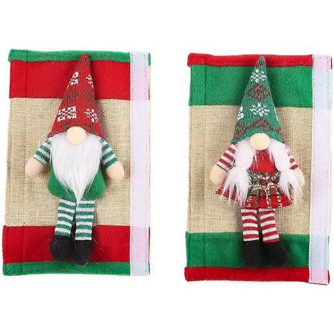 Lot de 2 housses de poignées de réfrigérateur et de four à thème de Noël, gants de guidon lavables (1/5)