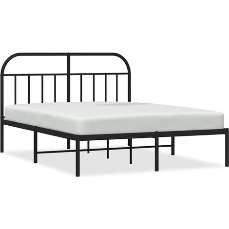 Maison Exclusive - Cadre de lit métal sans matelas avec tête de lit noir 140x190cm (1/5)