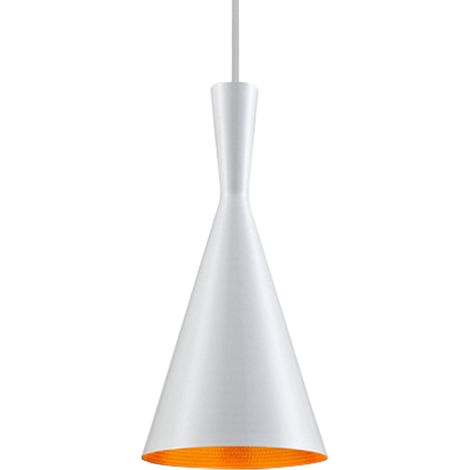 Pendelleuchte Retro Hängelleuchte Hängelampe aus Metall, Industrielle Vintage LED Pendellampe (Weiß)