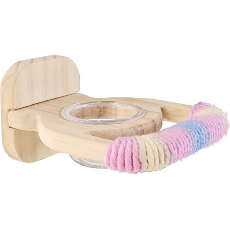 Support en bois pour oiseaux avec mangeoire pour cacatoès, perruches, canaris et pigeons.-AquaForge (1/5)