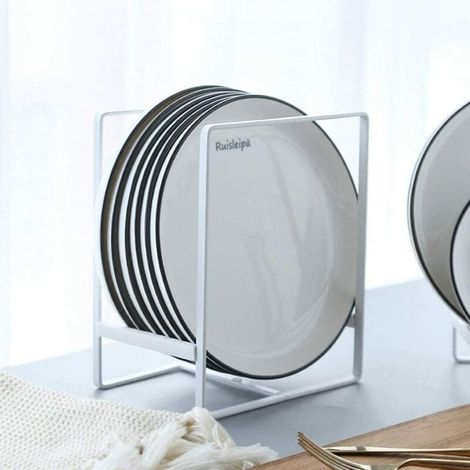 Lot de 2 égouttoirs à vaisselle en corne blanche organisateur de vaisselle pour salle de cuisine (1/5)