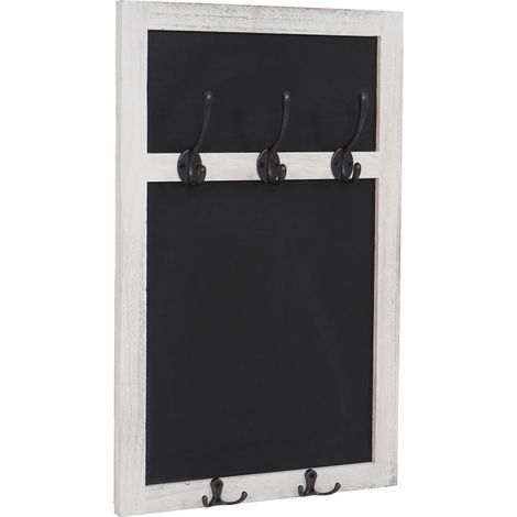[NON UTILIZZATO] Lavagna da parete HHG-937 con ganci decorativa 55x34cm, bianco