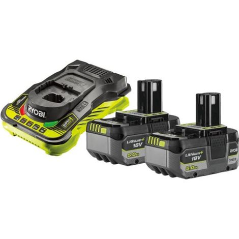 Pack 18V RYOBI 2 batteries 5,0Ah - Chargeur ultra-rapide RC18150-250X