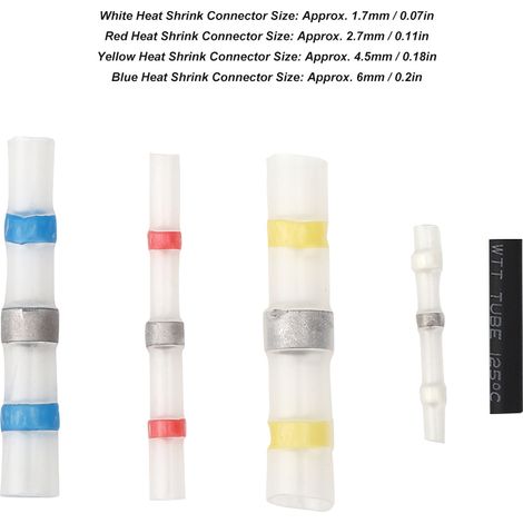 300 pièces Manchon à souder connecteur filaire thermorétractable isolé étanche pour épissure câble électrique (1/5)
