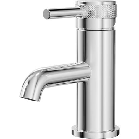 Colore Round Polished Chrome Mono Basin Mixer with Half Knurled Tap Head (1/5)