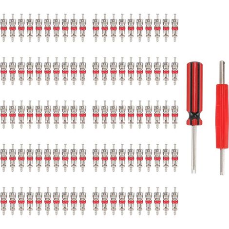 Set of tools of core of Valve with 100 noyaux of rod, 2 pieces of repair of tires for car truck SUV bicycle ATV (1/5)