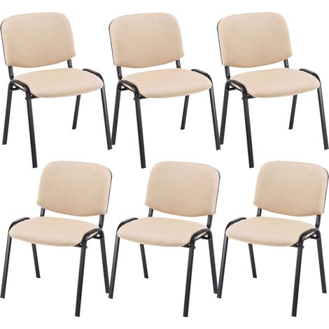 Set 6x Sedie Ufficio Ken In Tessuto crema