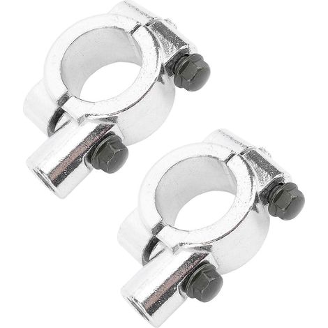 Jeu de 2 rétroviseurs de guidon, M10, 22 mm, couleur argent, compatibles avec les motos.-AquaForge (1/5)