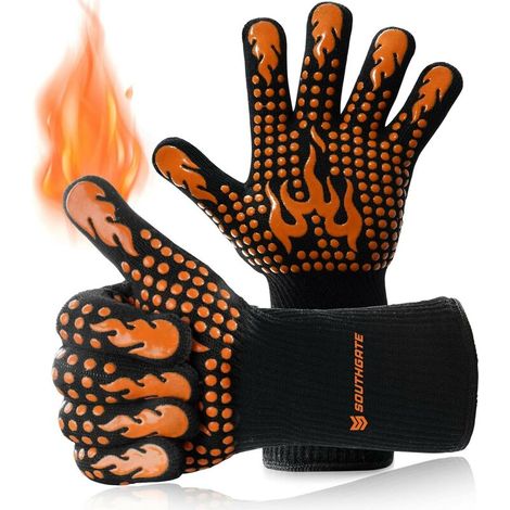 Gant Cheminée Anti Feu, Gants Barbecue Anti Chaleur, Jusqu'à 800°C(1 Paire) (1/5)