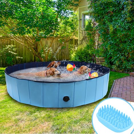 Wolketon Hundepool faltbar 160x30 cm, Hunde Planschbecken & Badewanne, Swimmingpool für Hunde & Haustiere