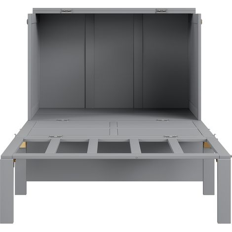 Letto a scomparsa verticale 90x200 cm grigio con rete, letto a parete pieghevole (1/5)