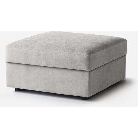 Pouf repose-pieds pour canapé modulaire en tissu déperlant 80x80 Cortina - Silver