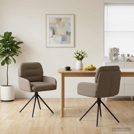 vidaXL Chaises de salle à manger pivotantes 2 pcs Simili cuir (1/5)